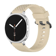 For Samsung Galaxy Watch8 / Watch8 Classic Black Buckle Spruce Silicone Watch Band(Beige)