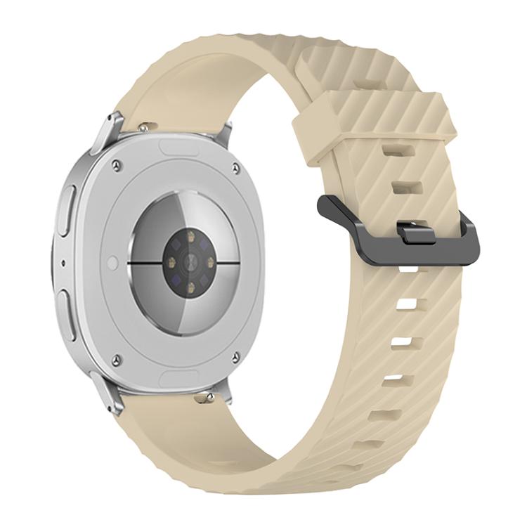 For Samsung Galaxy Watch8 / Watch8 Classic Black Buckle Spruce Silicone Watch Band(Beige)