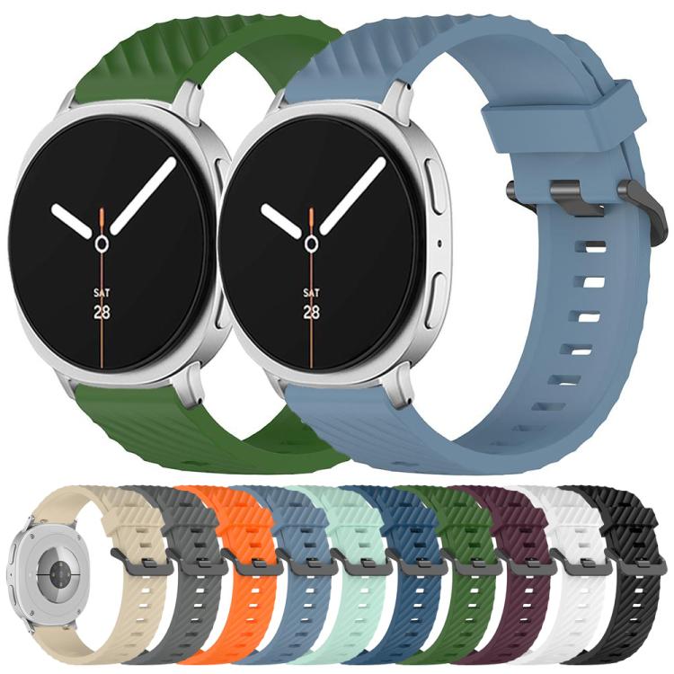 For Samsung Galaxy Watch8 / Watch8 Classic Black Buckle Spruce Silicone Watch Band(White) - free shipping - PMC TechLife - Order now!
