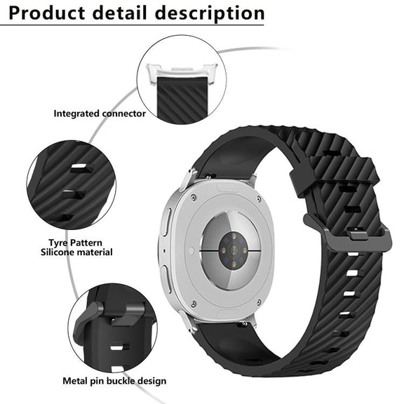 For Samsung Galaxy Watch8 / Watch8 Classic Black Buckle Spruce Silicone Watch Band(Black)