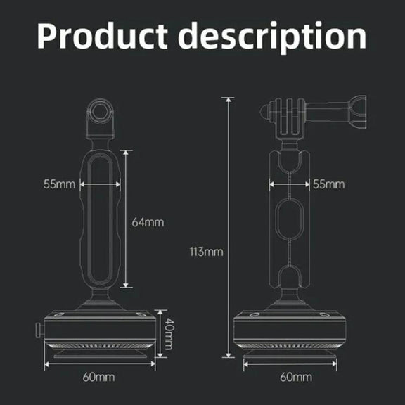 DJ-1  Car Mount Aluminum Alloy Action Camera Holder Electric Vacuum Suction Cup Bracket