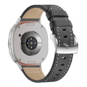 For Samsung Galaxy Watch8 / Watch8 Classic Round Tail Square Buckle Leather Watch Band(Black)