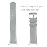For Samsung Galaxy Watch8 / Watch8 Classic Round Tail Square Buckle Leather Watch Band(Gray)