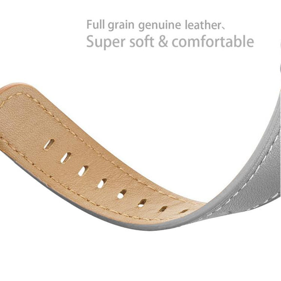 For Samsung Galaxy Watch8 / Watch8 Classic Round Tail Square Buckle Leather Watch Band(Gray)