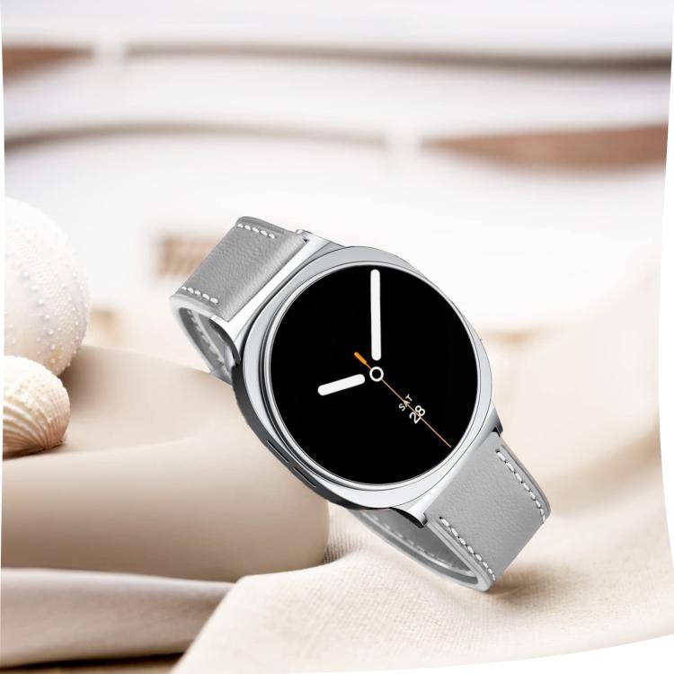 For Samsung Galaxy Watch8 / Watch8 Classic Round Tail Square Buckle Leather Watch Band(Gray)
