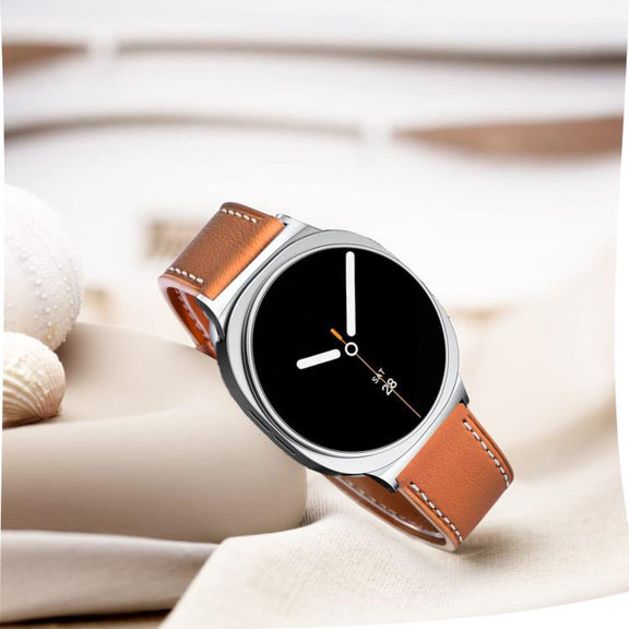 For Samsung Galaxy Watch8 / Watch8 Classic Round Tail Square Buckle Leather Watch Band(Brown)