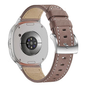 For Samsung Galaxy Watch8 / Watch8 Classic Round Tail Square Buckle Leather Watch Band(Cocoa)