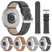 For Samsung Galaxy Watch8 / Watch8 Classic Round Tail Square Buckle Leather Watch Band(Cocoa)
