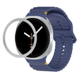 For Samsung Galaxy Watch8 40mm Rhombic Texture Bezel and Wavy Grain Stitched Color Buckle Silicone Watch Band(Midnight Blue Silver) - free shipping - PMC TechLife - Order now!