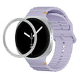 For Samsung Galaxy Watch8 44mm Rhombic Texture Bezel and Wavy Grain Stitched Color Buckle Silicone Watch Band(Purple Silver) - free shipping - PMC TechLife - Order now!