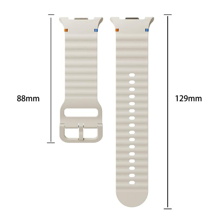 For Samsung Galaxy Watch8 44mm Rhombic Texture Bezel and Wavy Grain Stitched Color Buckle Silicone Watch Band(Army Green Black)