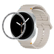 For Samsung Galaxy Watch8 44mm Speed Bezel and Wavy Grain Stitched Color Buckle Silicone Watch Band(Starlight Silver) - free shipping - PMC TechLife - Order now!