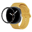 For Samsung Galaxy Watch8 44mm Speed Bezel and Wavy Grain Stitched Color Buckle Silicone Watch Band(Yellow Black) - free shipping - PMC TechLife - Order now!