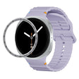 For Samsung Galaxy Watch8 40mm Speed Bezel and Wavy Grain Stitched Color Buckle Silicone Watch Band(Purple Silver) - free shipping - PMC TechLife - Order now!