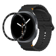 For Samsung Galaxy Watch8 40mm Speed Bezel and Wavy Grain Stitched Color Buckle Silicone Watch Band(Black Black) - free shipping - PMC TechLife - Order now!