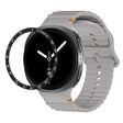 For Samsung Galaxy Watch8 40mm Speed Bezel and Wavy Grain Stitched Color Buckle Silicone Watch Band(Gray Black) - free shipping - PMC TechLife - Order now!