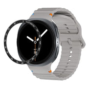 For Samsung Galaxy Watch8 40mm Speed Bezel and Wavy Grain Stitched Color Buckle Silicone Watch Band(Gray Black)