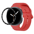 For Samsung Galaxy Watch8 40mm Speed Bezel and Wavy Grain Stitched Color Buckle Silicone Watch Band(Red Black) - free shipping - PMC TechLife - Order now!