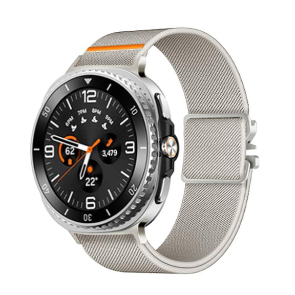 For Samsung Galaxy Watch8 / Watch8 Classic Parachute Buckle Stretch Nylon Watch Band(Starlight)