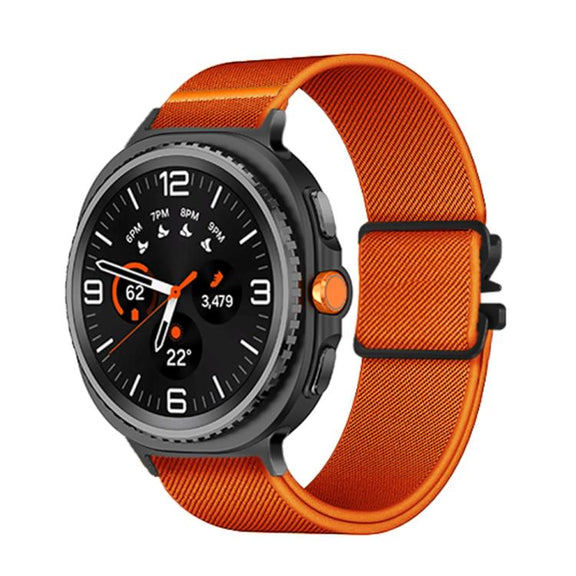 For Samsung Galaxy Watch8 / Watch8 Classic Parachute Buckle Stretch Nylon Watch Band(Orange)
