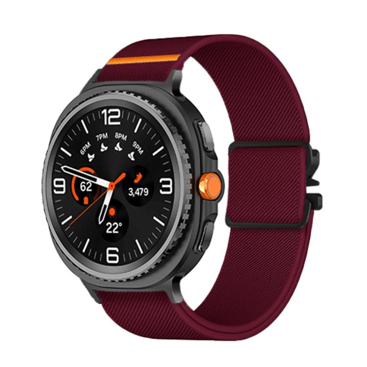 For Samsung Galaxy Watch8 / Watch8 Classic Parachute Buckle Stretch Nylon Watch Band(Wine Red)