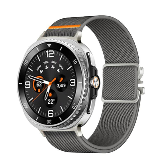 For Samsung Galaxy Watch8 / Watch8 Classic Parachute Buckle Stretch Nylon Watch Band(Dark Gray)