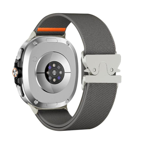 For Samsung Galaxy Watch8 / Watch8 Classic Parachute Buckle Stretch Nylon Watch Band(Dark Gray)