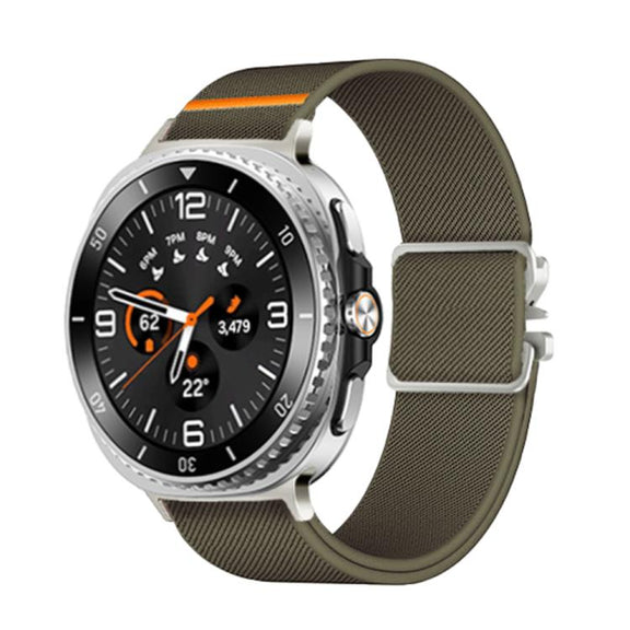 For Samsung Galaxy Watch8 / Watch8 Classic Parachute Buckle Stretch Nylon Watch Band(Army Green)