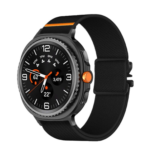 For Samsung Galaxy Watch8 / Watch8 Classic Parachute Buckle Stretch Nylon Watch Band(Black)
