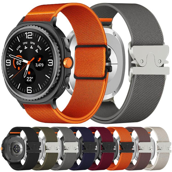 For Samsung Galaxy Watch8 / Watch8 Classic Parachute Buckle Stretch Nylon Watch Band(Wine Red)