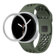 For Samsung Galaxy Watch8 44mm Rhombic Texture Bezel and Black Reverse Buckle Silicone Watch Band(Army Green Silver) - free shipping - PMC TechLife - Order now!