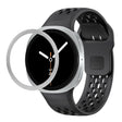 For Samsung Galaxy Watch8 44mm Rhombic Texture Bezel and Black Reverse Buckle Silicone Watch Band(Black Silver) - free shipping - PMC TechLife - Order now!
