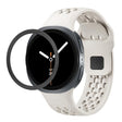 For Samsung Galaxy Watch8 44mm Rhombic Texture Bezel and Black Reverse Buckle Silicone Watch Band(Beige Black) - free shipping - PMC TechLife - Order now!