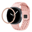For Samsung Galaxy Watch8 44mm Rhombic Texture Bezel and Black Reverse Buckle Silicone Watch Band(Pink Rose Gold) - free shipping - PMC TechLife - Order now!