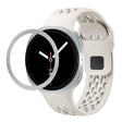 For Samsung Galaxy Watch8 40mm Rhombic Texture Bezel and Black Reverse Buckle Silicone Watch Band(Beige Silver) - free shipping - PMC TechLife - Order now!