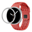 For Samsung Galaxy Watch8 40mm Rhombic Texture Bezel and Black Reverse Buckle Silicone Watch Band(Red Silver) - free shipping - PMC TechLife - Order now!