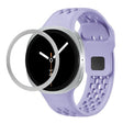 For Samsung Galaxy Watch8 40mm Rhombic Texture Bezel and Black Reverse Buckle Silicone Watch Band(Purple Silver) - free shipping - PMC TechLife - Order now!