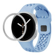 For Samsung Galaxy Watch8 40mm Rhombic Texture Bezel and Black Reverse Buckle Silicone Watch Band(Light Blue Silver) - free shipping - PMC TechLife - Order now!