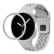 For Samsung Galaxy Watch8 40mm Rhombic Texture Bezel and Black Reverse Buckle Silicone Watch Band(Gray Silver) - free shipping - PMC TechLife - Order now!