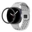 For Samsung Galaxy Watch8 40mm Rhombic Texture Bezel and Black Reverse Buckle Silicone Watch Band(Gray Black) - free shipping - PMC TechLife - Order now!