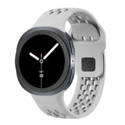 For Samsung Galaxy Watch8 40mm Rhombic Texture Bezel and Black Reverse Buckle Silicone Watch Band(Gray Black)