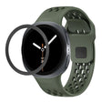 For Samsung Galaxy Watch8 40mm Rhombic Texture Bezel and Black Reverse Buckle Silicone Watch Band(Army Green Black) - free shipping - PMC TechLife - Order now!