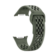 For Samsung Galaxy Watch8 40mm Rhombic Texture Bezel and Black Reverse Buckle Silicone Watch Band(Army Green Black)