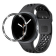 For Samsung Galaxy Watch8 44mm Diamond Bezel and Black Reverse Buckle Silicone Watch Band(Black Black) - free shipping - PMC TechLife - Order now!