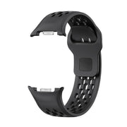 For Samsung Galaxy Watch8 44mm Diamond Bezel and Black Reverse Buckle Silicone Watch Band(Black Black)
