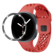 For Samsung Galaxy Watch8 44mm Diamond Bezel and Black Reverse Buckle Silicone Watch Band(Red Black) - free shipping - PMC TechLife - Order now!