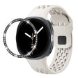 For Samsung Galaxy Watch8 44mm Diamond Bezel and Black Reverse Buckle Silicone Watch Band(Beige Black) - free shipping - PMC TechLife - Order now!