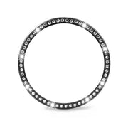 For Samsung Galaxy Watch8 44mm Diamond Bezel and Black Reverse Buckle Silicone Watch Band(Beige Black)