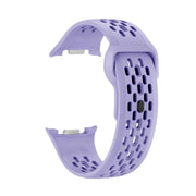 For Samsung Galaxy Watch8 40mm Diamond Bezel and Black Reverse Buckle Silicone Watch Band(Purple Silver)