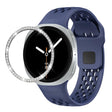 For Samsung Galaxy Watch8 40mm Diamond Bezel and Black Reverse Buckle Silicone Watch Band(Midnight Blue Silver) - free shipping - PMC TechLife - Order now!